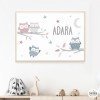 Baby Prints with Owls. Personalized Children's Decoration