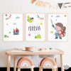 Pack de 3 Quadres infantils - Cavallera medieval - Decoració per a nenes