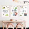 Pack de 3 Cuadros infantiles - Caballero medieval - Decoración para niñas