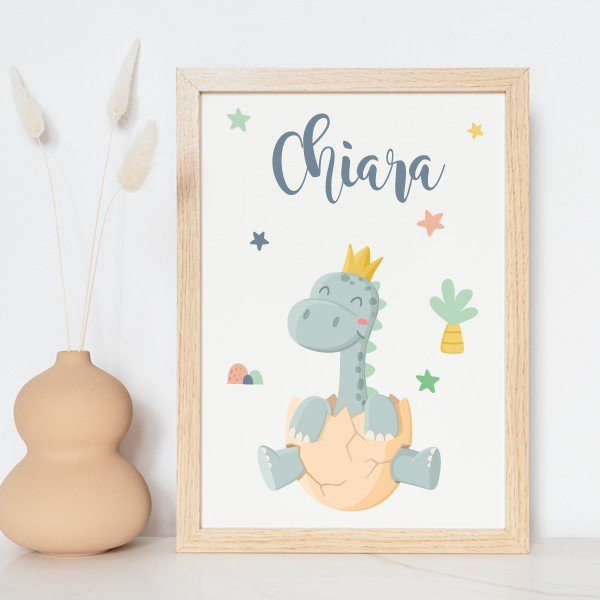 Quadre infantil personalitzat - Nadó dinosaure