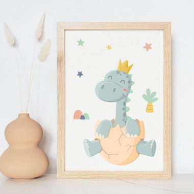 Cuadro infantil personalizado - Bebé dinosaurio