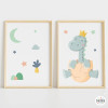 Pack amb 2 quadres infantils - Nadó dinosaure - Decoració per a nadó