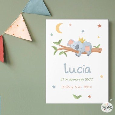 Personalized infant sheet with baby - Koala sleeping on the branch