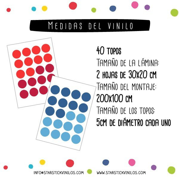 Confetti in blue and red tones - Decorative stickers for walls