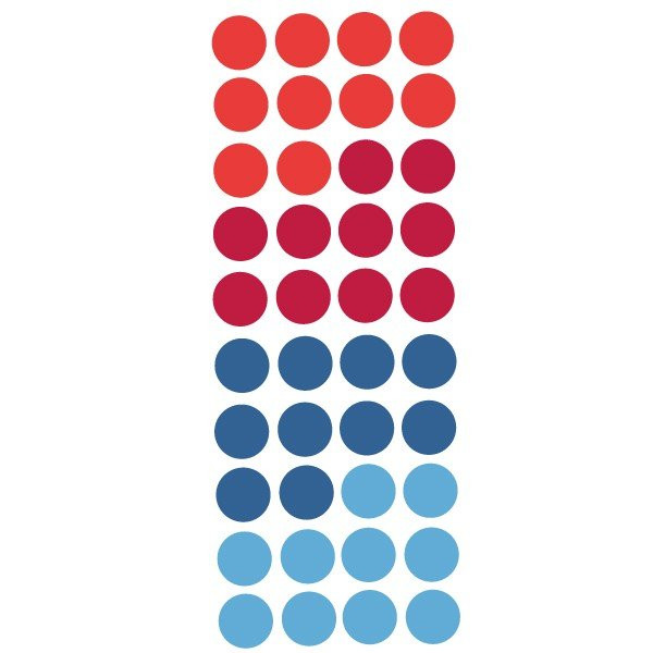 Confetti in blue and red tones - Decorative stickers for walls