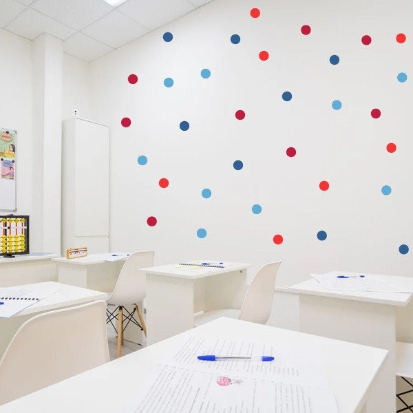 Confetti in blue and red tones - Decorative stickers for walls