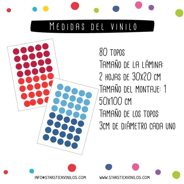 Mini confetti in blue and red tones - Decorative stickers for walls