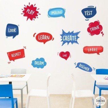 Idées pour les académies de langues - Bulles de motivation - Stickers pour décorer les écoles et instituts