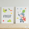 Pack con 2 cuadros infantiles - Caballero medieval - Decoración habitaciones de niños
