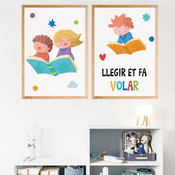 Pack of 2 decorative framing prints schools - The magical world of reading