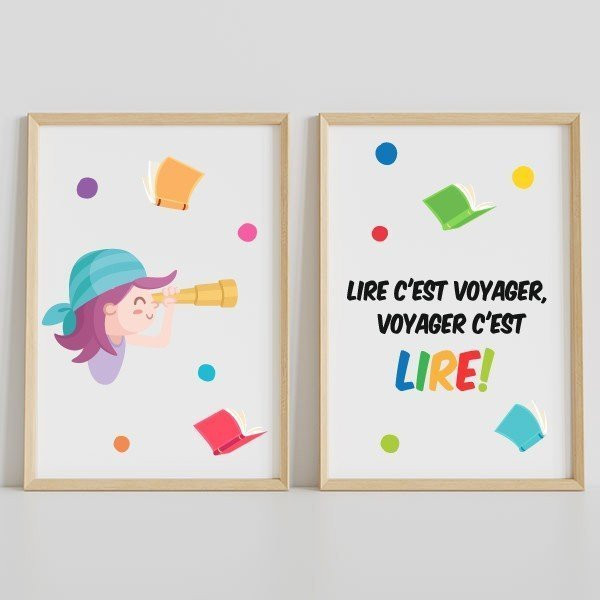Pack de 2 láminas decorativas para colegios - Lánzate a la lectura