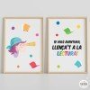 Pack de 2 làmines decoratives per a escoles - Llança't a la lectura