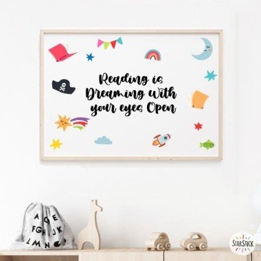 Decorative prints for reading areas - Reading is dreaming