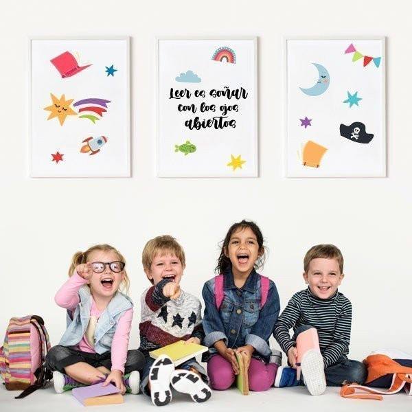 Pack de 3 làmines decoratives per a escoles - Llegir és somiar