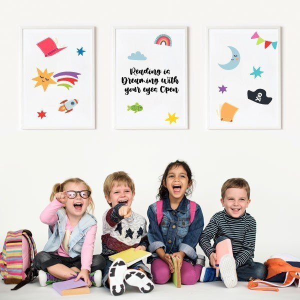 Pack de 3 làmines decoratives per a escoles - Llegir és somiar