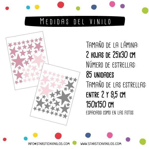 85 Estrellas combinación ocre - Vinilos decorativos - Decoración infantil