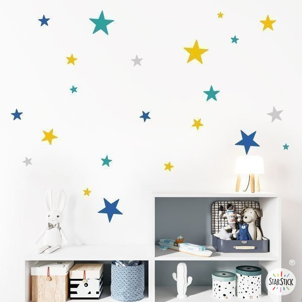 85 Estrellas combinación Mostaza - Vinilos decorativos - Decoración infantil