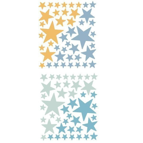 85 étoiles combinaison Bleu et orange - Stickers décoratifs - Décoration pour enfants