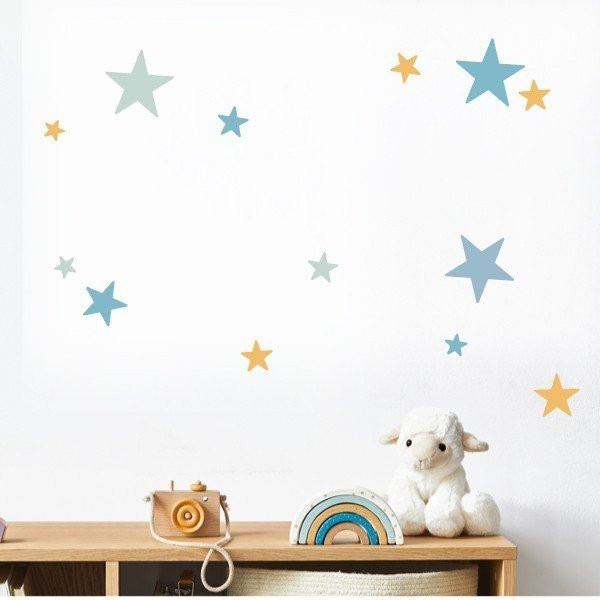 85 étoiles combinaison Bleu et orange - Stickers décoratifs - Décoration pour enfants