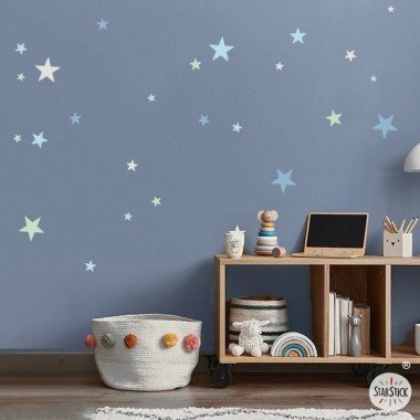 85 Stars Mint combination - Decorative wall decals - Children's decoration