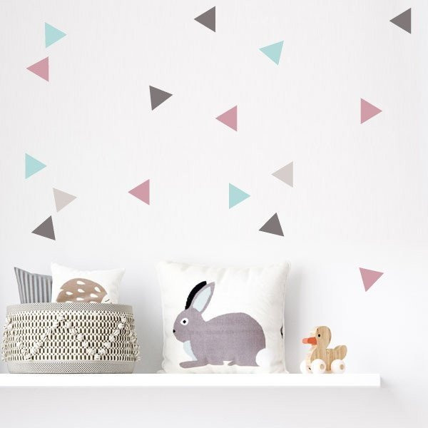 Vinils decoratius - Combinació de triangles Rosa gris - Decoració infantil i juvenil