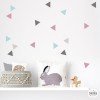 Vinilos decorativos efecto pintado en la pared – Triángulos combinación Rosa y Gris