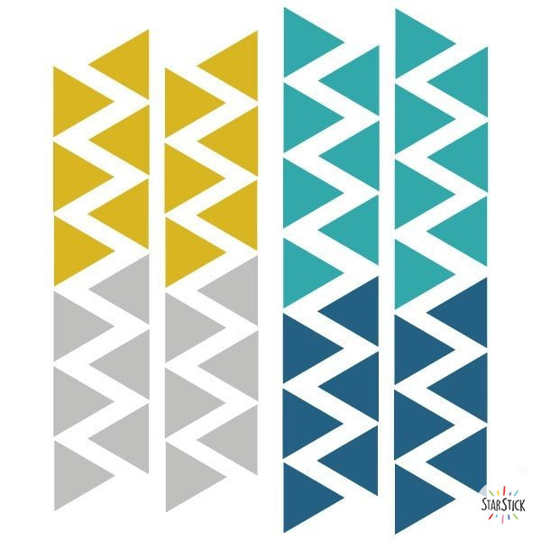 Triángulos combinación Mostaza - Vinilos decoración paredes
