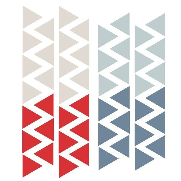 Vinilos Triángulos Rojo - Decoración juvenil
