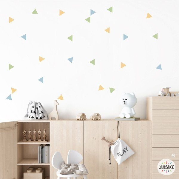 Vinilos decorativos efecto pintado para pared – Triángulos Selva en tonos naturales - Deco infantil y juvenil