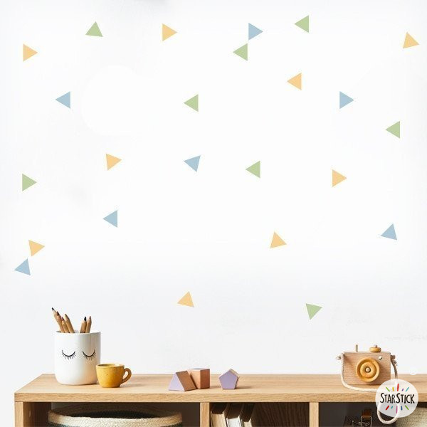 Painted-effect wall stickers – Jungle triangle design in natural tones – Kids’ and teen room décor