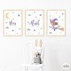 Pack of 3 customizable children's paintings - Flying witch