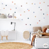 Vinils decoratius infantils. Mini confetis en tons terra i blau