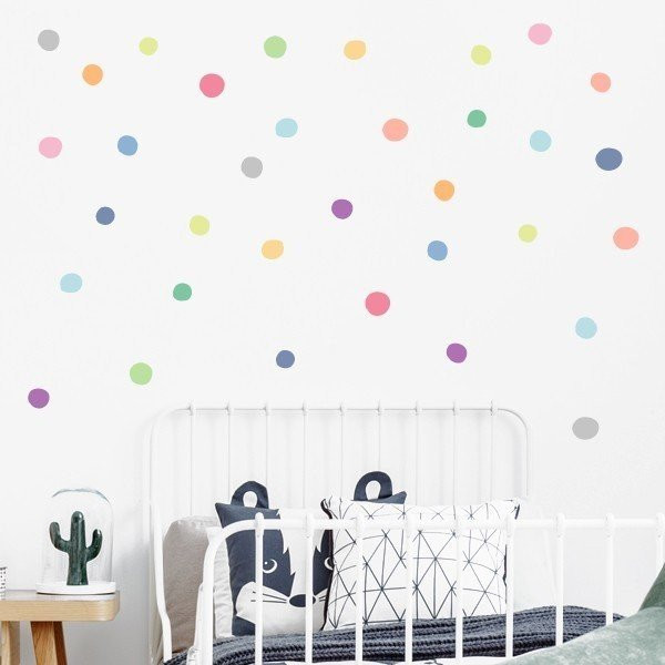 Irregular pastel confetti. Decorative wall stickers for children's rooms