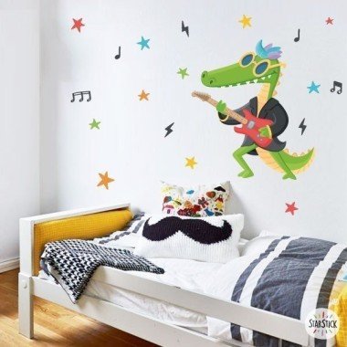 Rocker Crocodile - Original wall stickers to decorate children's and youth spaces