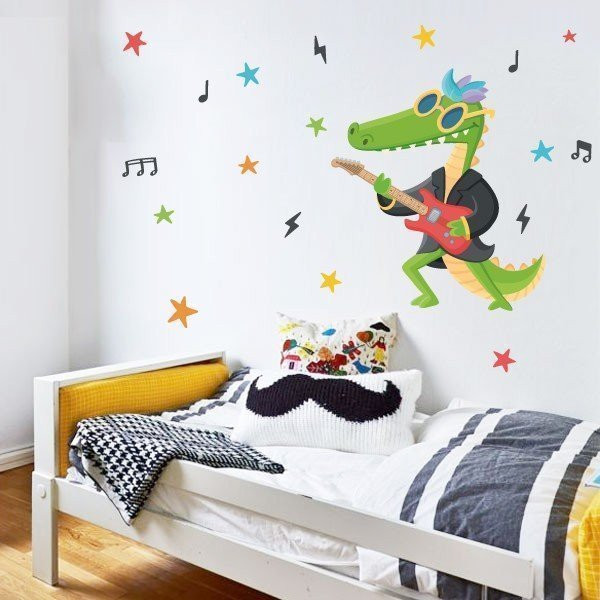 Rocker Crocodile - Stickers originaux pour décorer les espaces enfants et jeunes