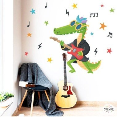Rocker Crocodile - Stickers originaux pour décorer les espaces enfants et jeunes