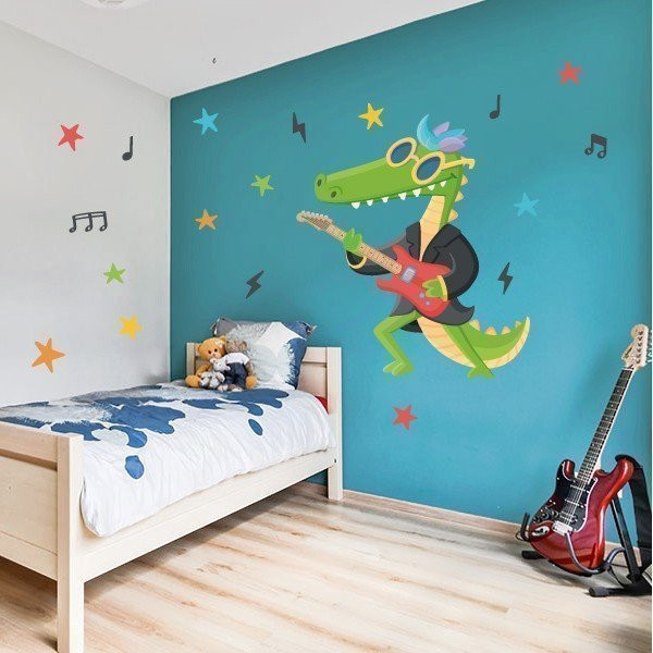 Rocker Crocodile - Stickers originaux pour décorer les espaces enfants et jeunes