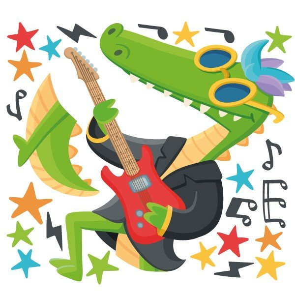 Rocker Crocodile - Stickers originaux pour décorer les espaces enfants et jeunes