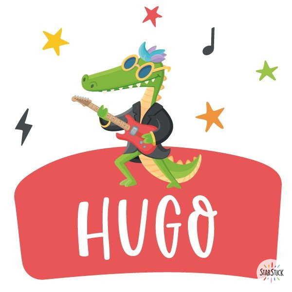 Personalized sticker- Rocker Crocodile – Ideas to decorate children's rooms