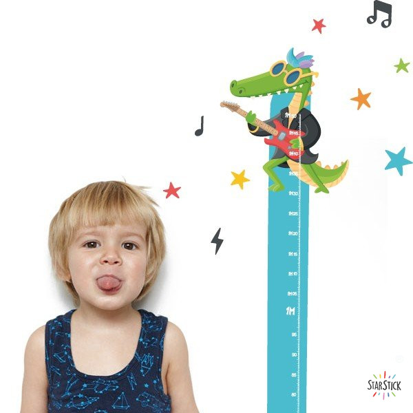 Kids meter decals - Rocker Crocodile - Children's room decoration