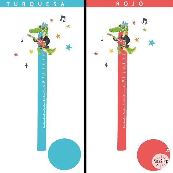 Kids meter decals - Rocker Crocodile - Children's room decoration