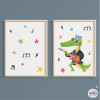 Pack de 2 tableaux enfants - Rocker Crocodile