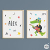 Pack de 2 tableaux enfants - Rocker Crocodile