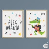 Pack de 2 tableaux enfants - Rocker Crocodile