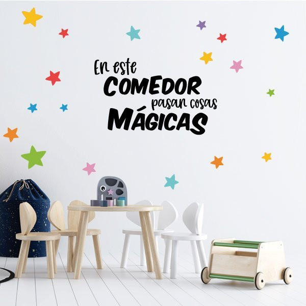 En este comedor pasan cosas mágicas - Vinilos para decorar comedores escolares