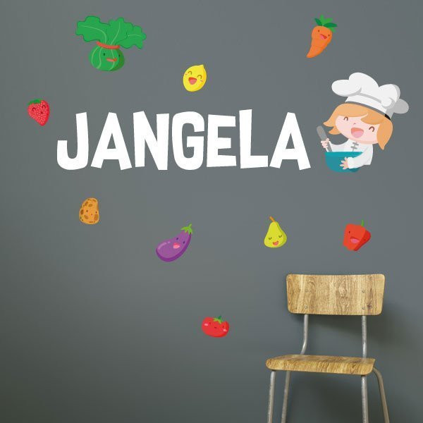Salle à manger avec cuisinier - Stickers pour décorer les cantines scolaires