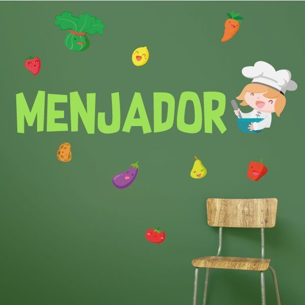 Menjador amb cuinera - Vinils per a menjadors escolars
