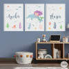 Pack of 3 customizable children's paintings - Mermaid with dolphin