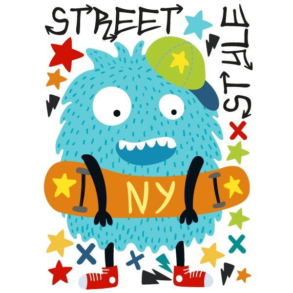 Youth stickers - Big monster skater - Decoration for youth rooms
