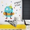 Stickers jeunesse - Big monster skater - Décoration pour chambres de jeunes